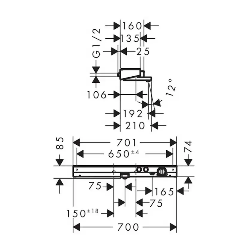Dusch- och Badkarsblandare Hansgrohe ShowerTablet Select 700