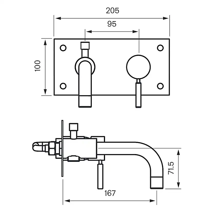 Dusch- och Badkarsblandare Tapwell BOX 026