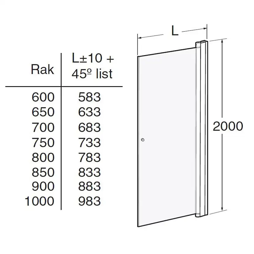 Duschdörr Contura Shower Space Rak SPNK med Knopp
