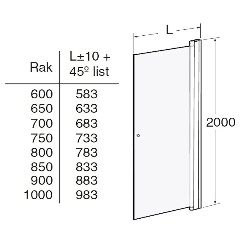 Duschdörr Contura Shower Space Rak SPNK
