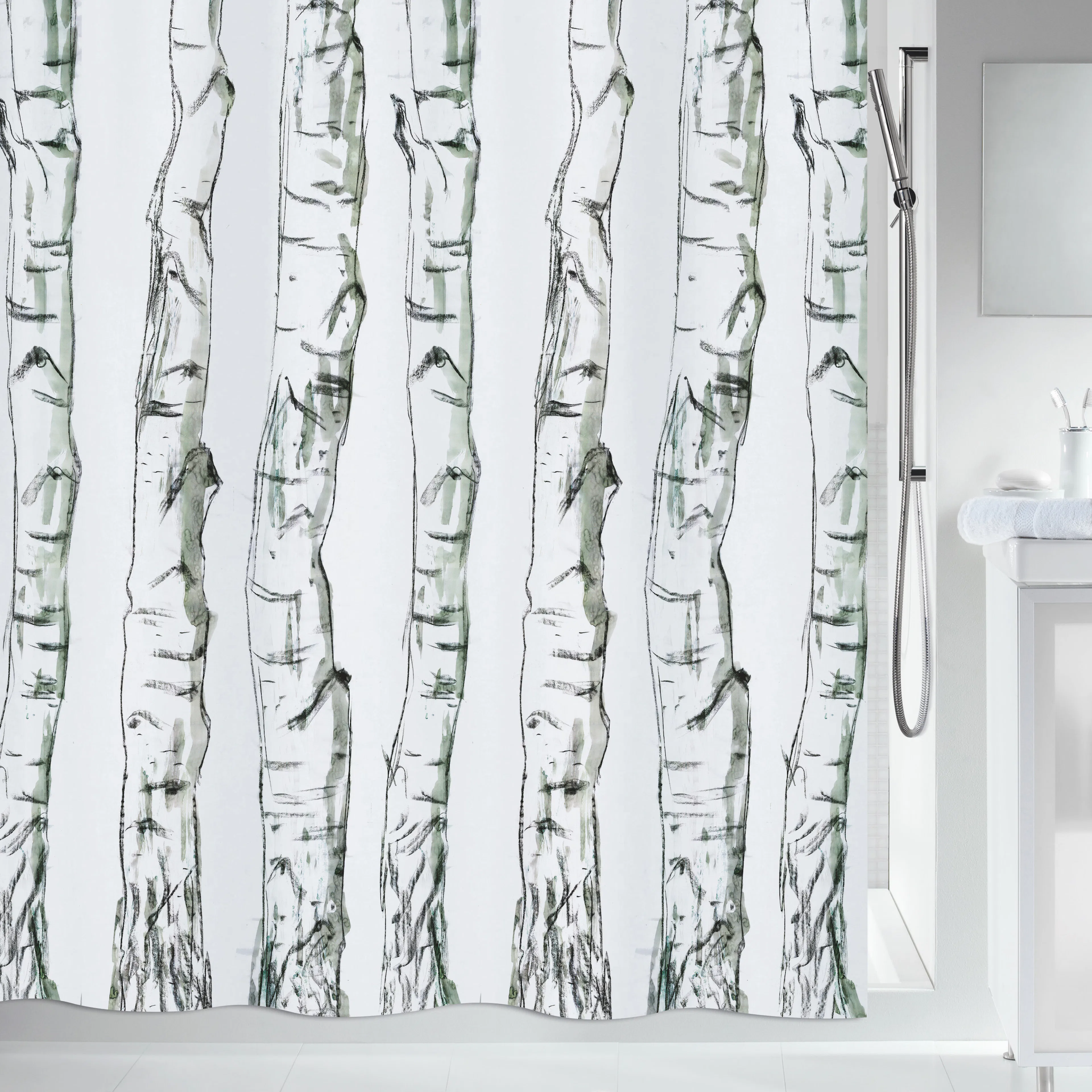 Duschdraperi Spirella Wood Black