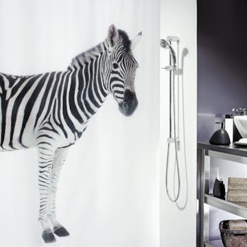 Duschdraperi Spirella Zebra black 180x200