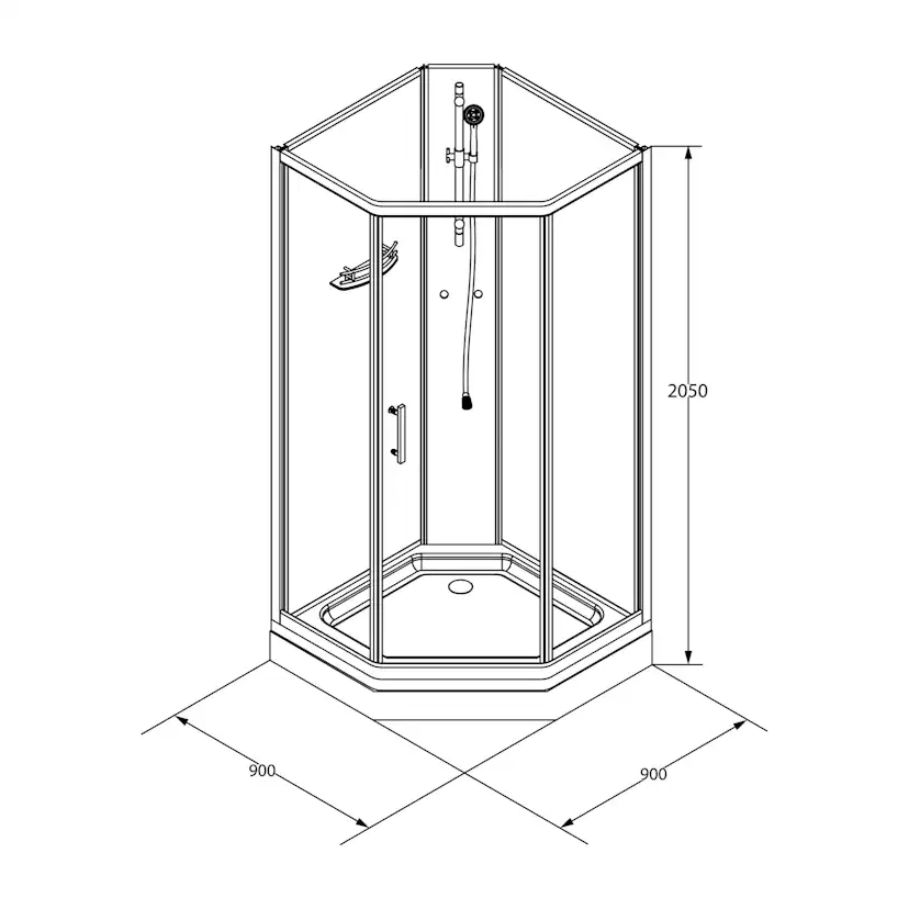 Duschkabin Bathlife Ideal 90x90 Elegant