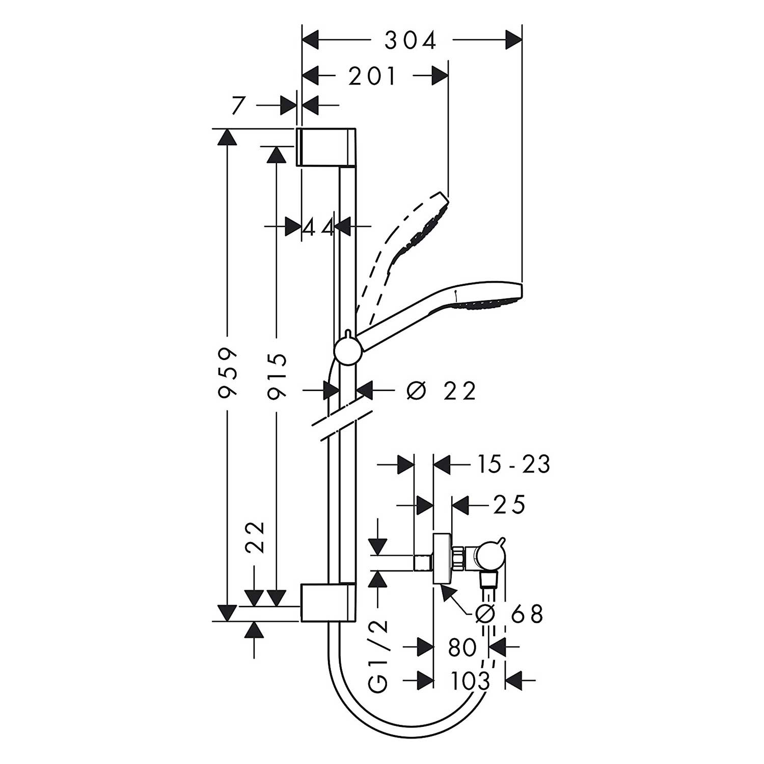 Duschset Hansgrohe Croma Select E Vario Kombipaket
