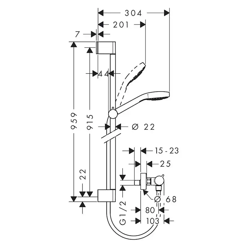 Duschset Hansgrohe Croma Select E Vario Kombipaket