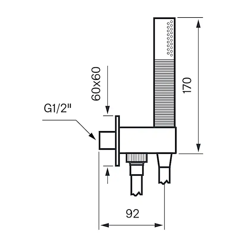 Duschset Tapwell Box 300/300 Square för Inbyggnad Krom