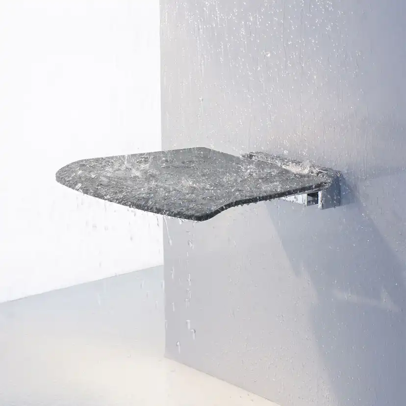 Duschsits Smedbo Outline FK414 Krom med Mörgrå Sits