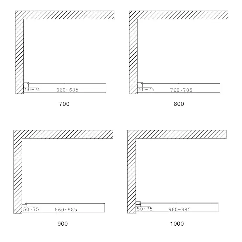Duschvägg Arrow Wall Delvis Frostat Glas