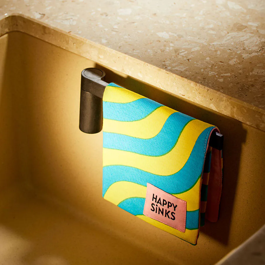 Disktrasehållare Happy Sinks Biokomposit Svart - Ett Hygieniskt Tillbehör för Köket