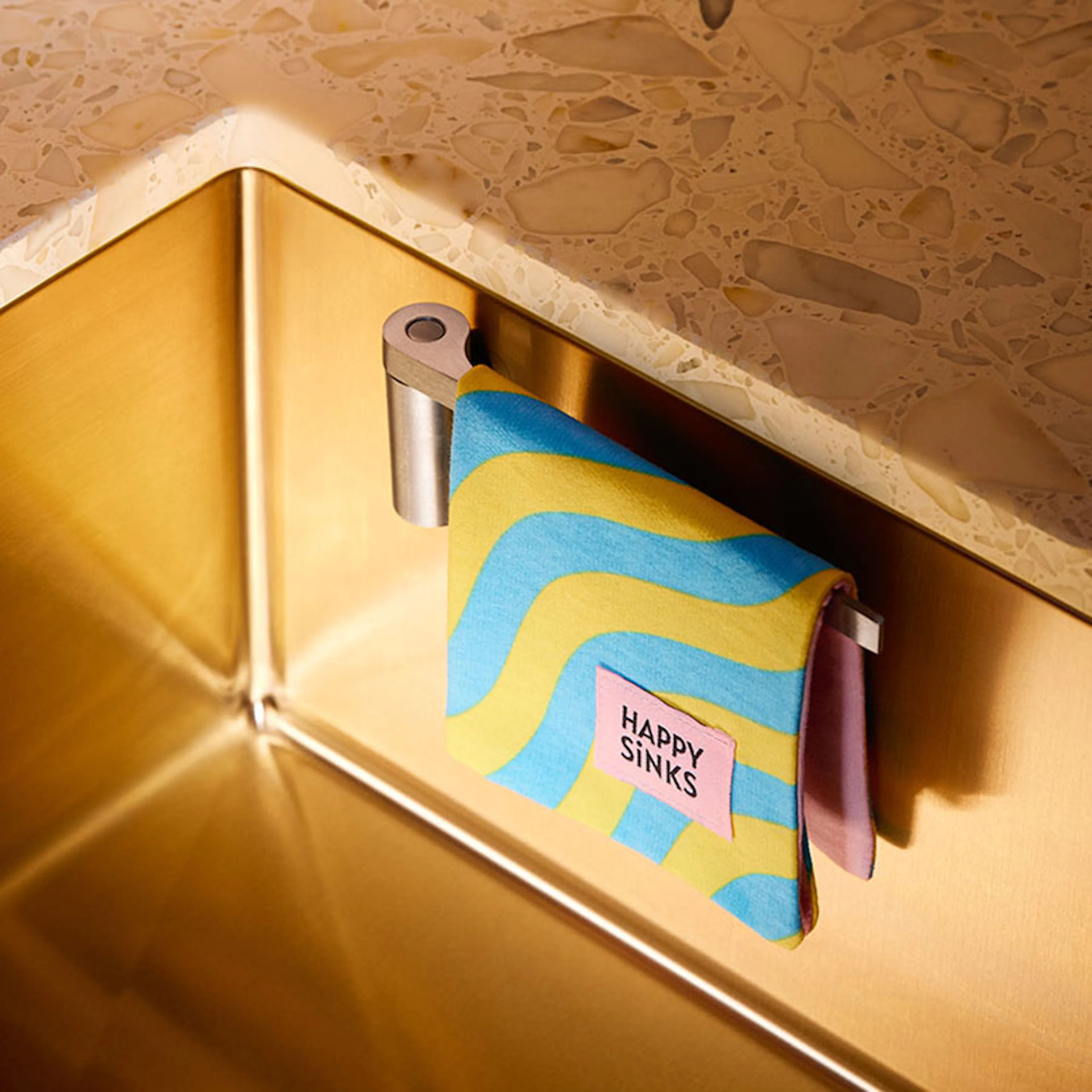 Disktrasehållare Happy Sinks Magnetisk Rostfritt Stål  - Ett Hygieniskt Tillbehör för Köket