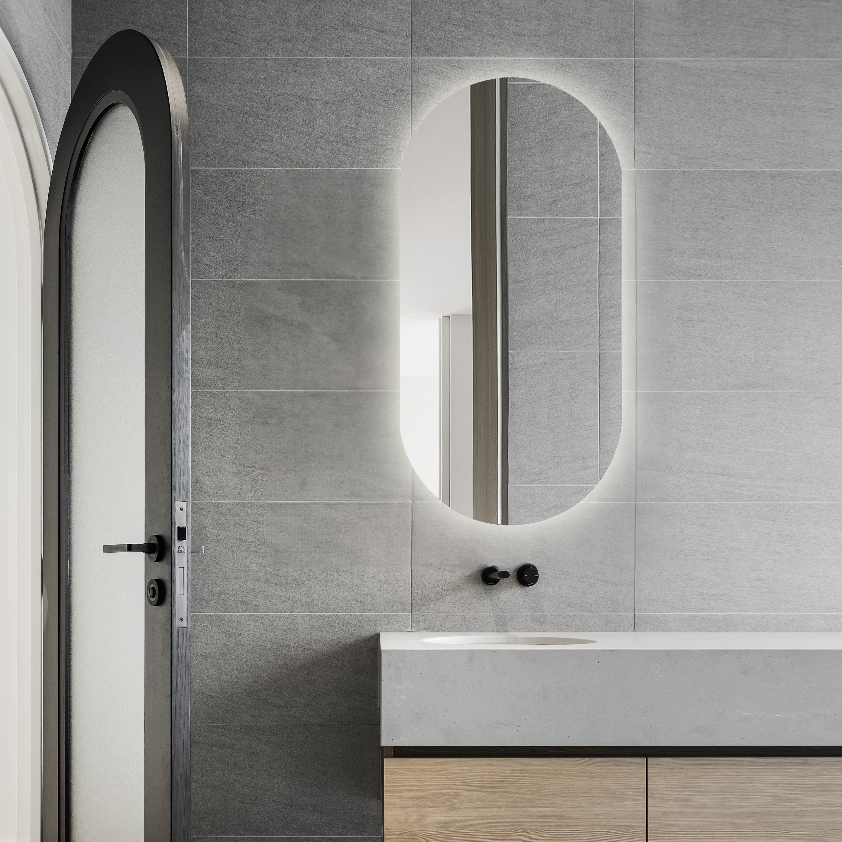 Spegel Vidi Edith med LED-belysning