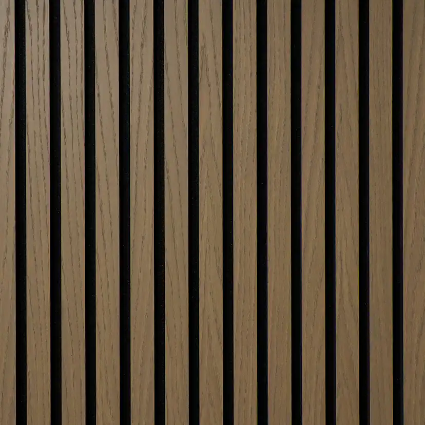 Akustikpanel Wood on wall Ek Gråbrunlackad