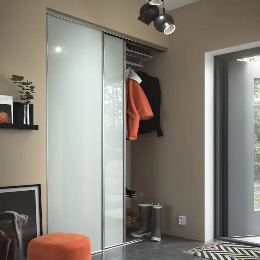 Skjutdörr Lundbergs Entry Vitt Glas