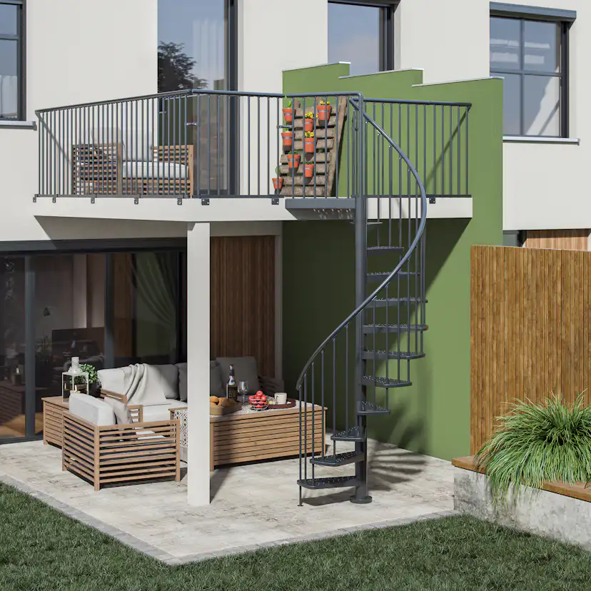 Spiraltrappa Dolle Toronto Utomhustrappa Antracit