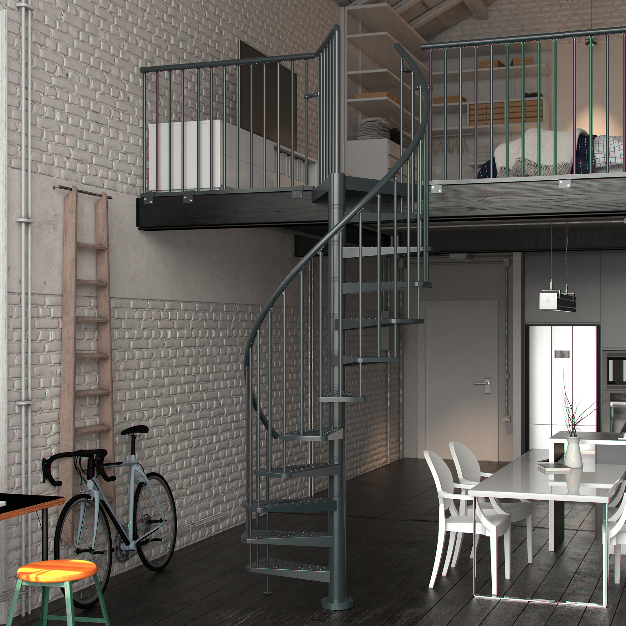 Spiraltrappa Dolle Toronto Utomhustrappa Antracit