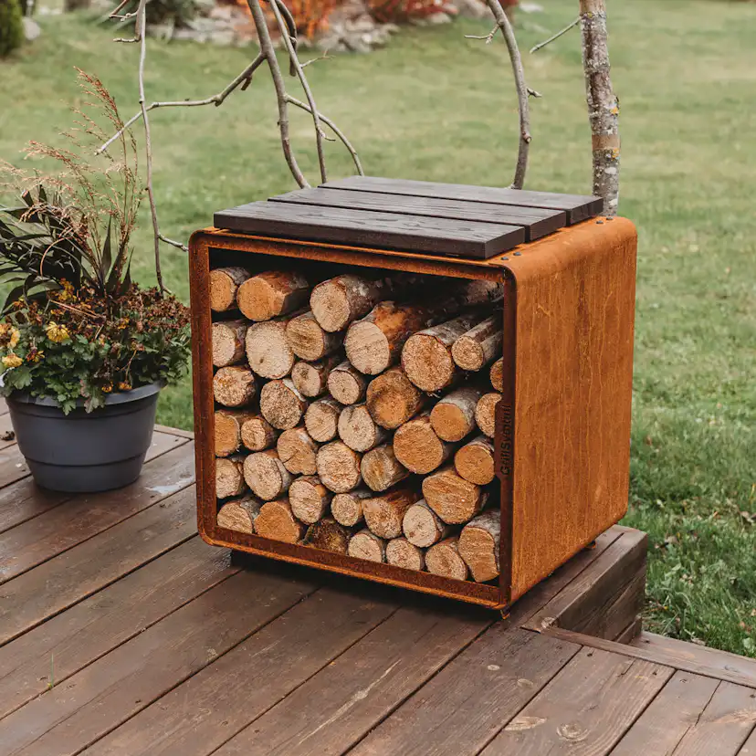 Vedförvaring GrillSymbol Cortenstål Enzo Rack S