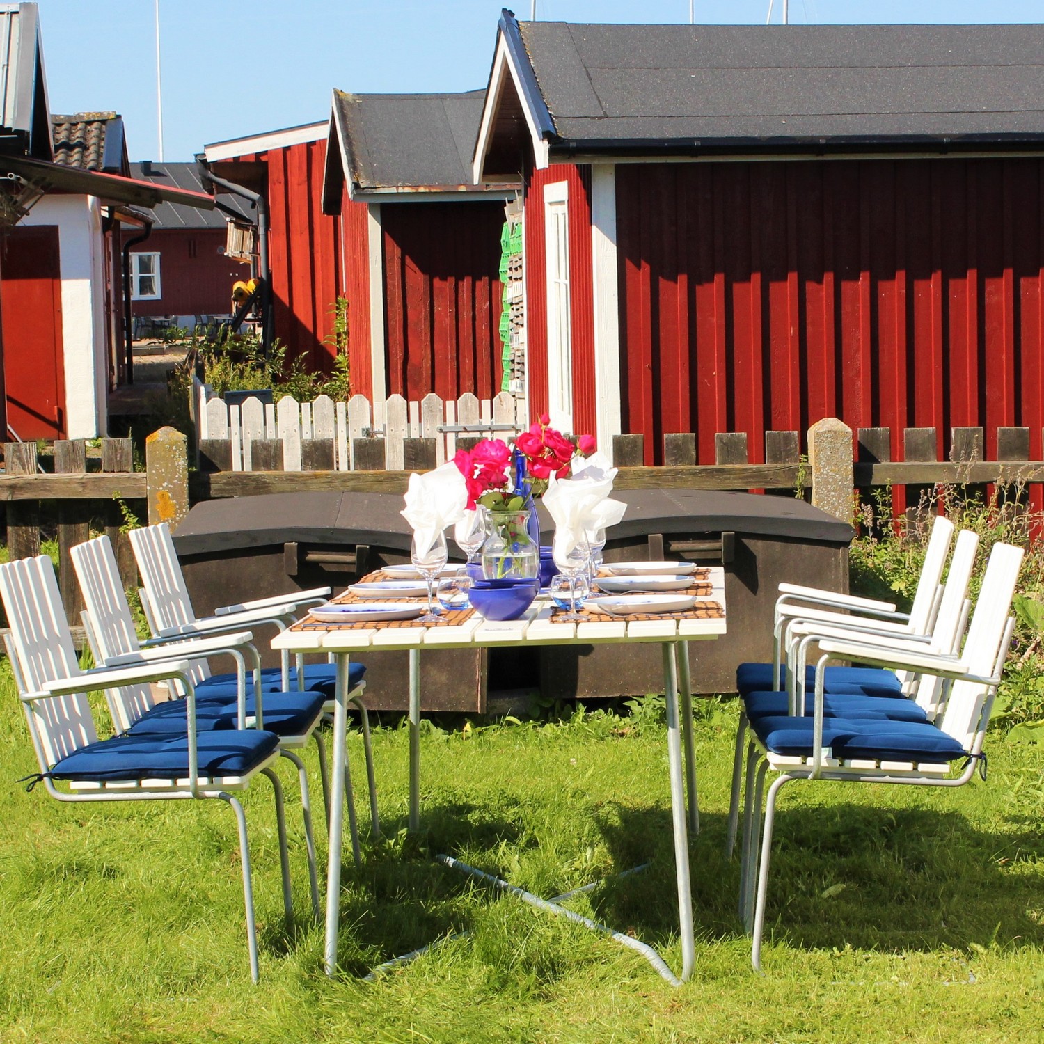 Matgrupp Utomhus Eden Wood Amanda med 6 Utefåtöljer