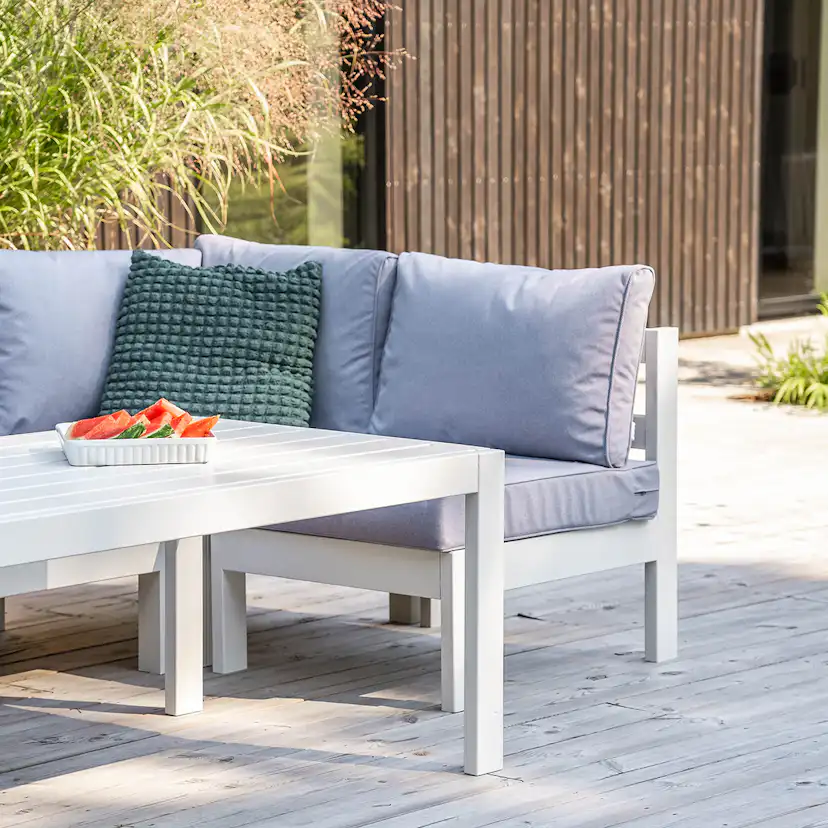 Loungebord Utomhus Eden Wood Ransvik Greige 77x138x55 cm Svensk Norrlandsfuru FSC