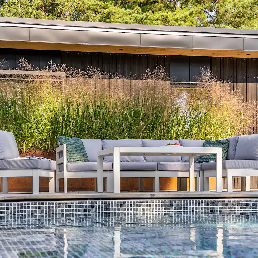 Loungebord Utomhus Eden Wood Ransvik Greige 77x138x55 cm Svensk Norrlandsfuru FSC