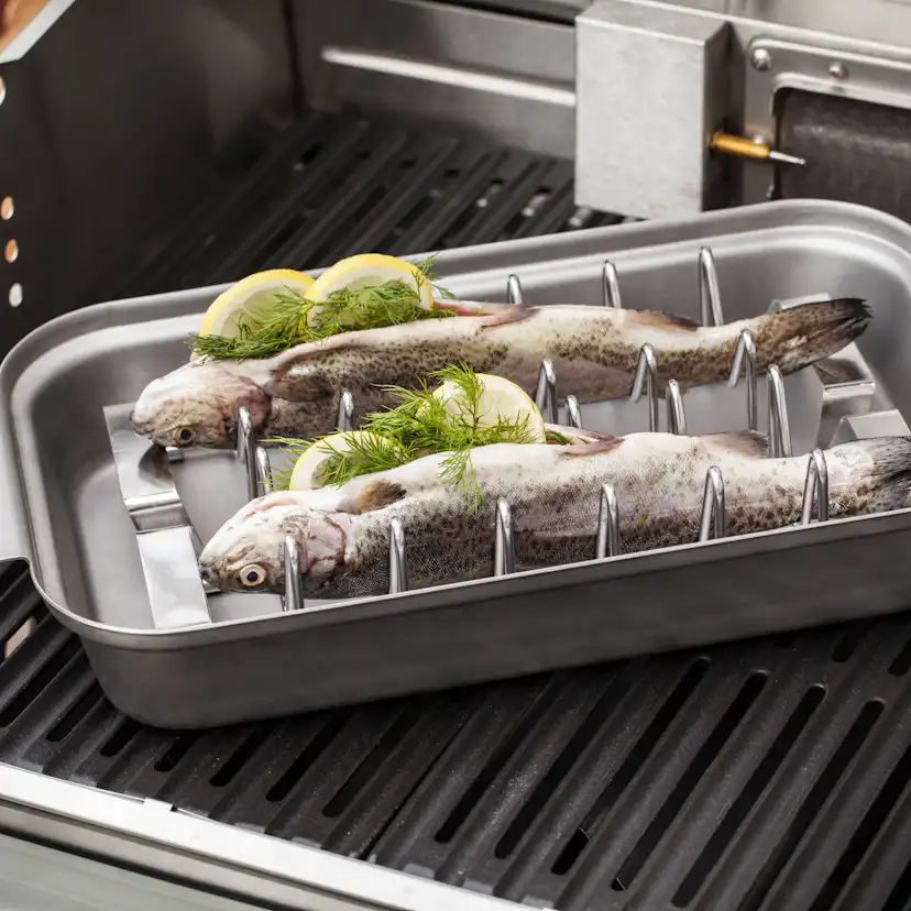 Grillform Fornetto Rostfri Small Med Skärbräda i Bambu