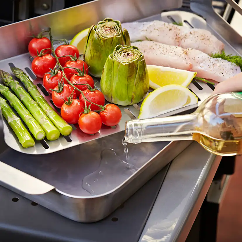 Grillform Fornetto Rostfri Small Med Skärbräda i Bambu