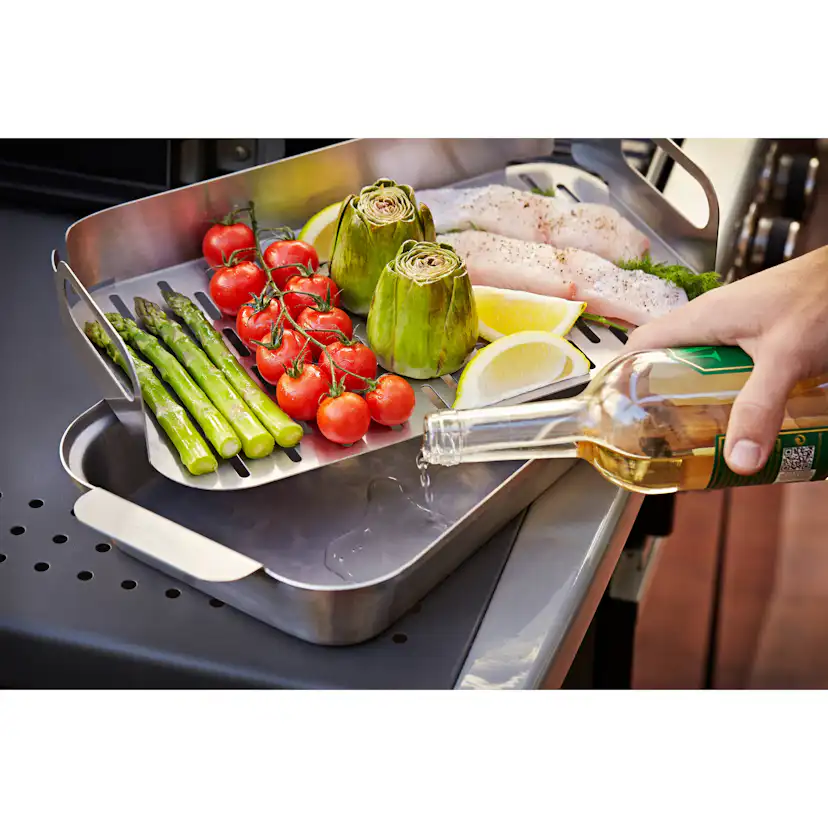 Grillform Fornetto Rostfri Large Med Skärbräda i Bambu