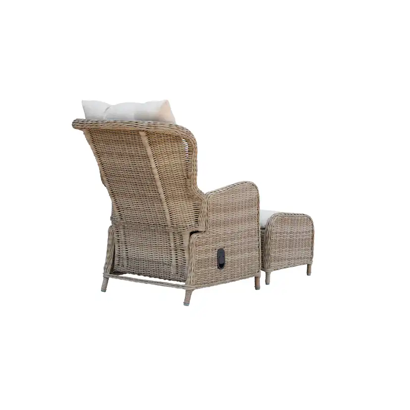 Loungeset Baltic Garden Rosemarie 2 st Reclinerfåtöljer med Sidobord inkl Dynor