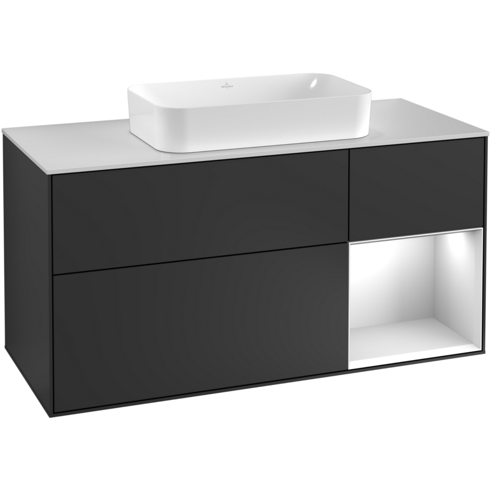 Tvättställsskåp Villeroy & Boch Finion med 3 Lådor Hylla och Bänkskiva för Fristående Tvättställ