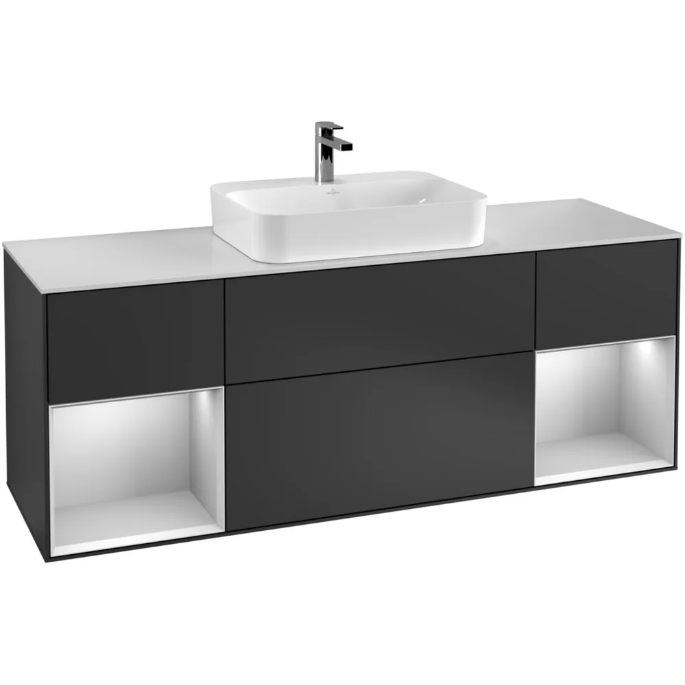 Tvättställsskåp Villeroy & Boch Finion med Två Hyllor och Bänkskiva för Ytmonterat Tvättställ