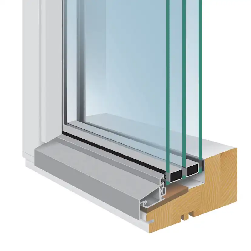 Fast Fönster Sveafönster Effekt Trä 3-glas