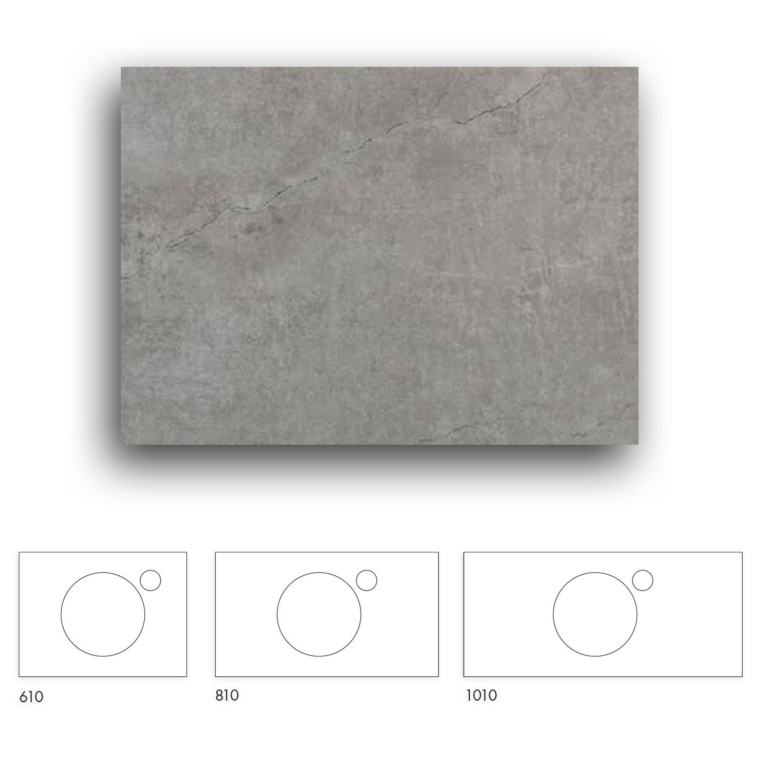 Bänkskiva Macro Design Crown+ Dekton  610 till Tvättställsskåp Crown