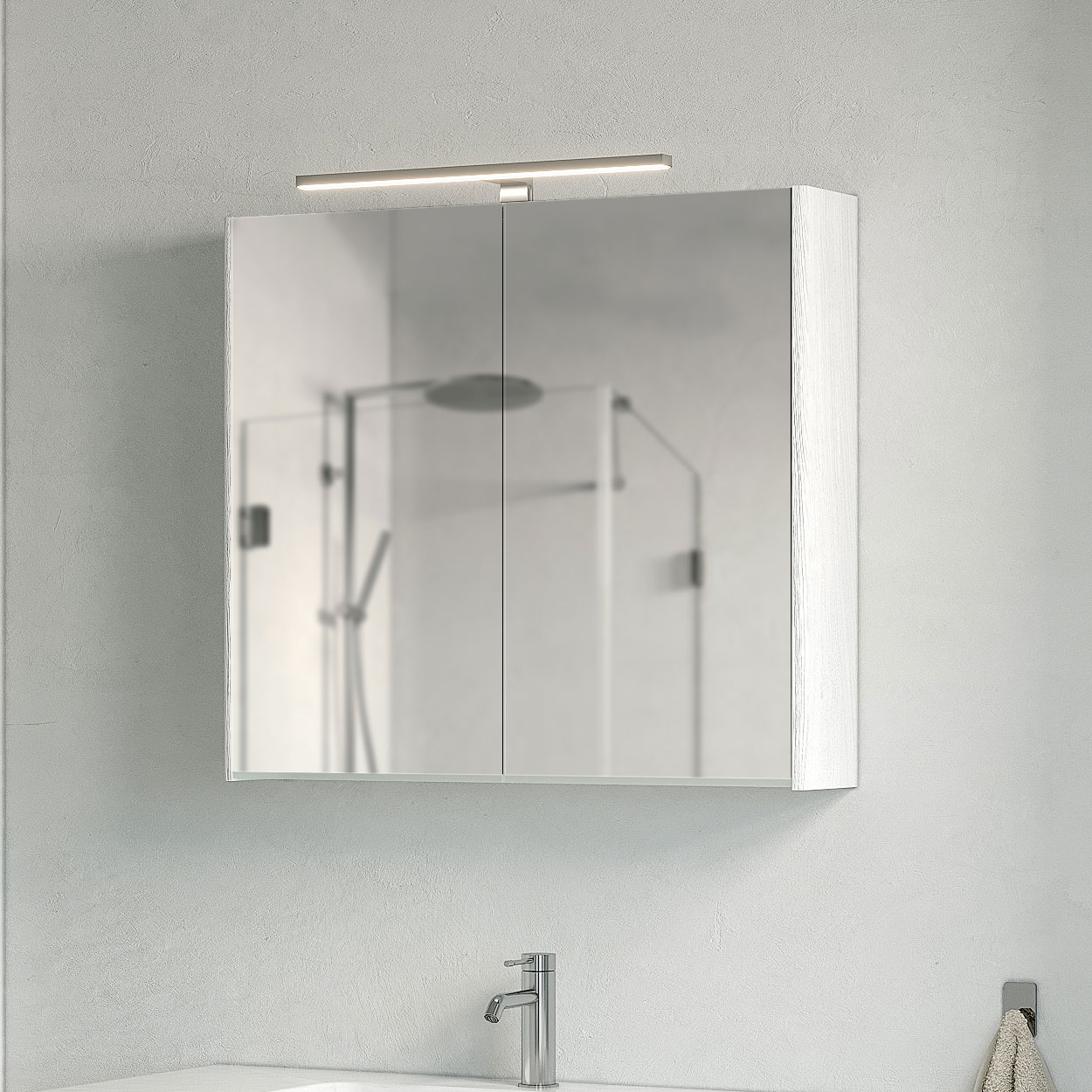 Spegelskåp Macro Design Heart med T-Belysning LED