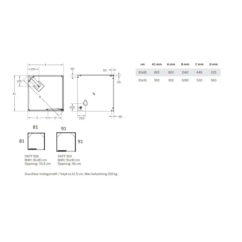 Duschkabin Macro Design Flow Front med Infälld Blandare