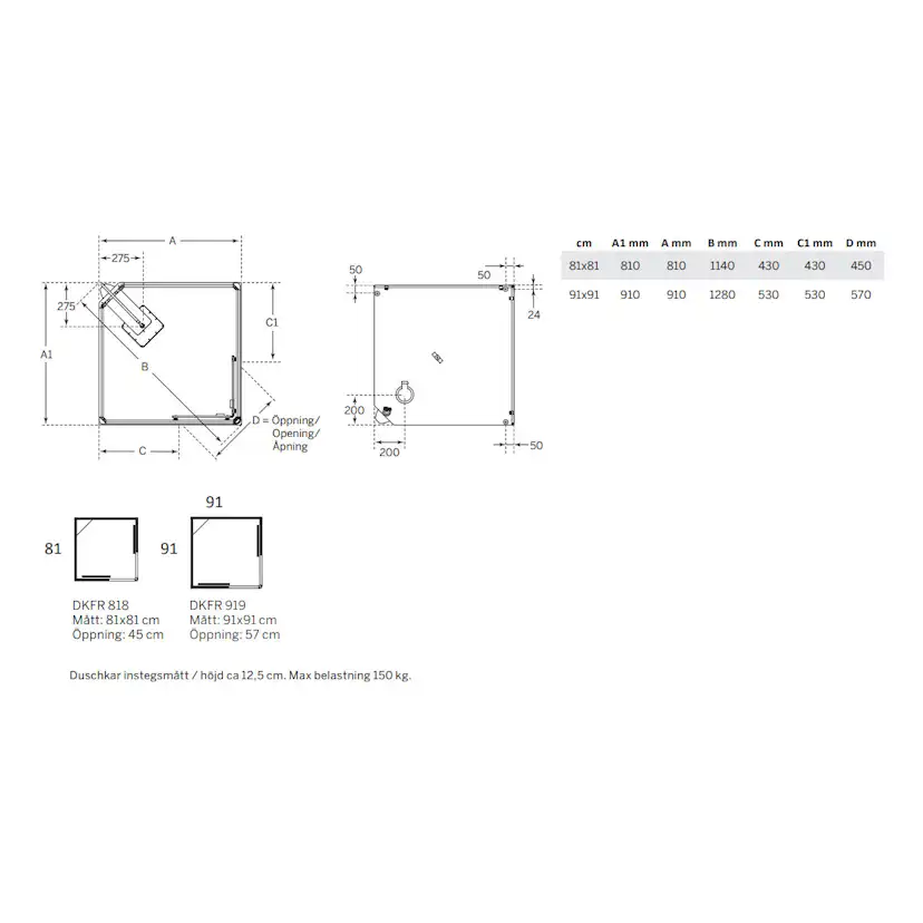 Duschkabin Macro Design Flow Rak med Blandare