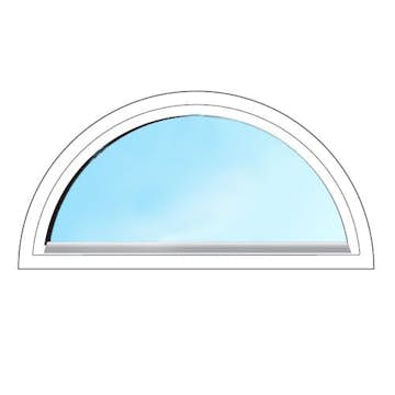 Fönster Outline Fri Form Fast Karm Halvcirkel 3-glas Vitmålat