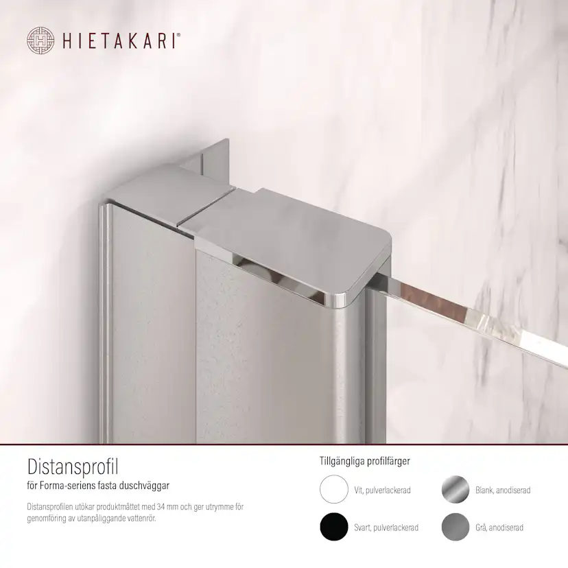 Distansprofil Hietakari för Duschvägg Forma Fast Svart
