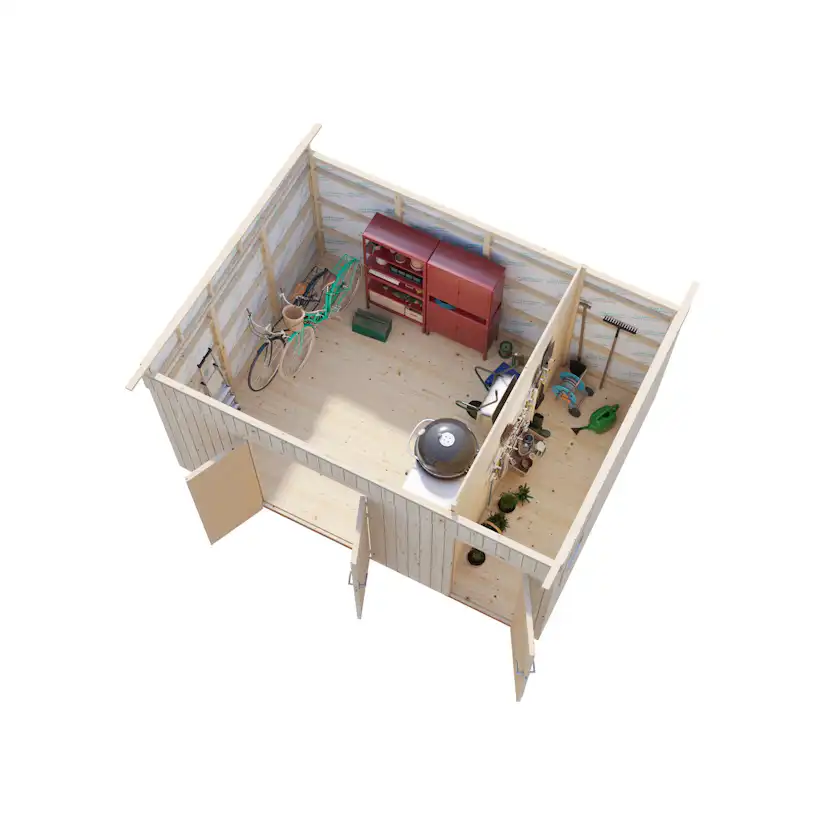 Förråd Palmako Kalle 13,5 m² Redskapsbod i Trä med Pulpettak