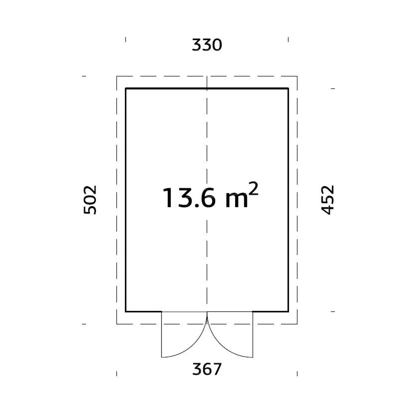 Förråd Palmako Martin 13,6 m2