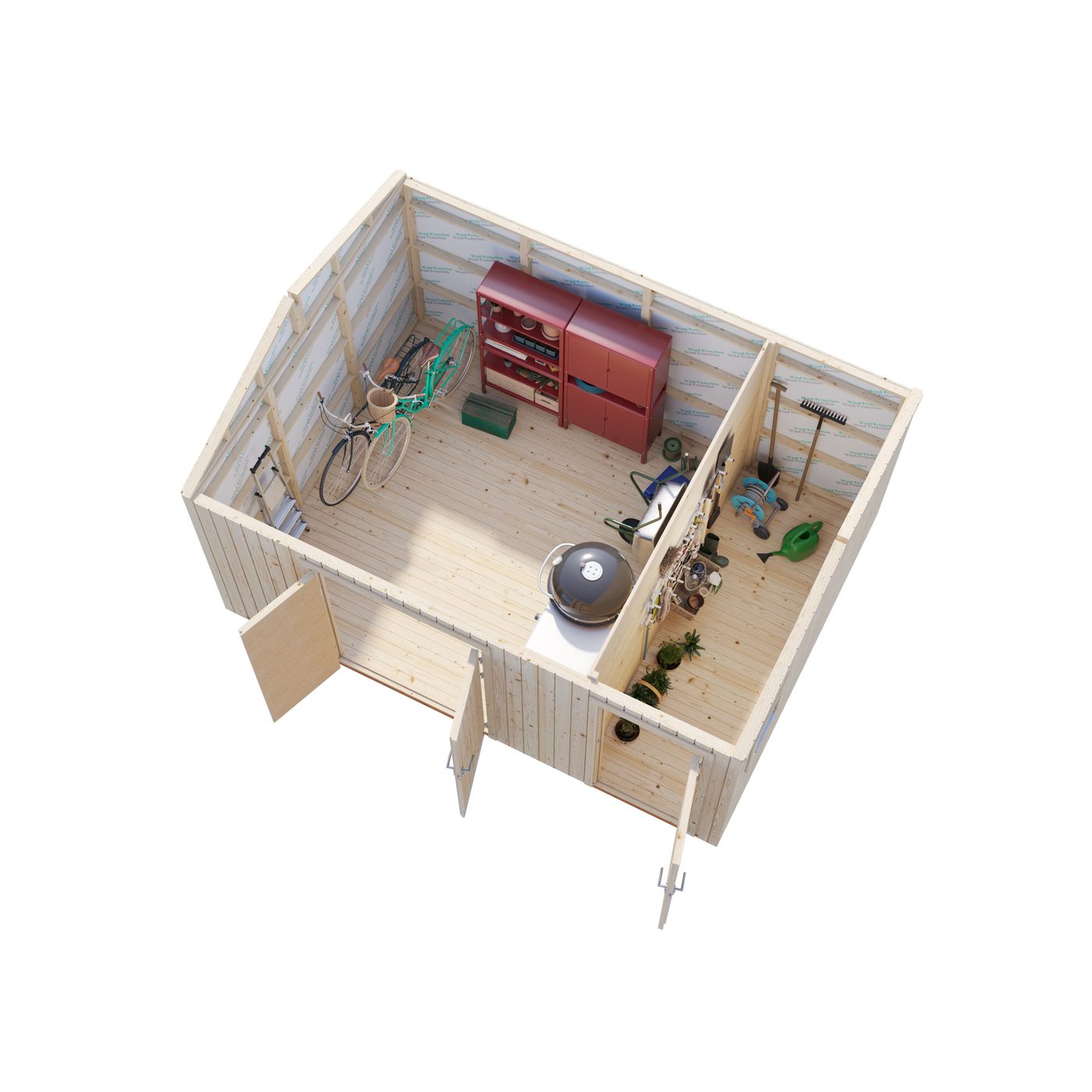 Förråd Palmako Olaf 13,5 m² Redskapsbod i Trä med Sadeltak