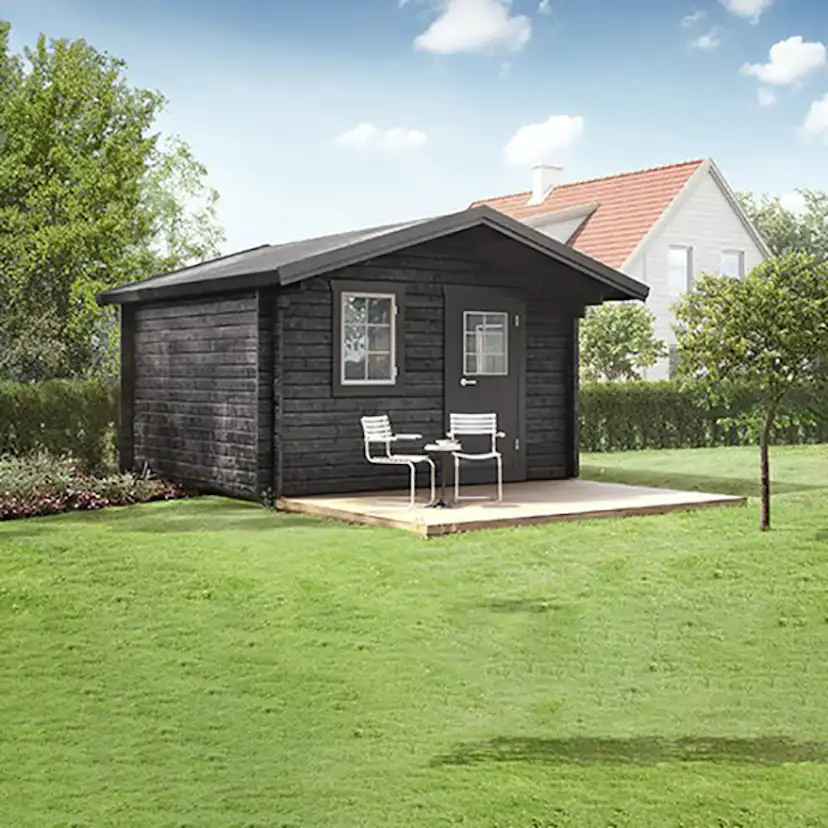 Friggebod Baseco Nalo 15 m² Timrad Stuga med Sadeltak