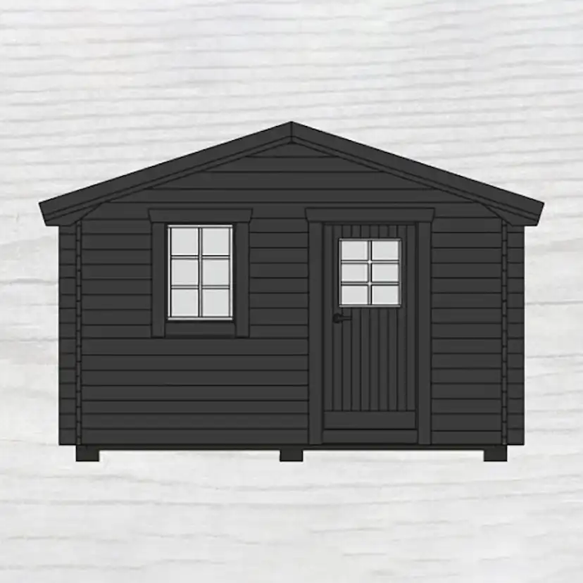 Friggebod Baseco Nalo 15 m² Timrad Stuga med Sadeltak