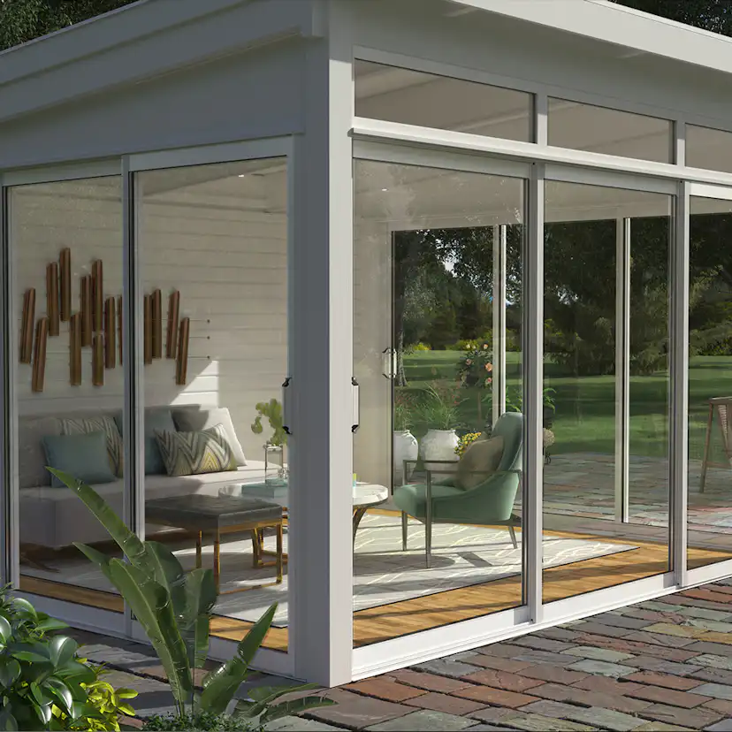 Komplett Fristående Uterum Landskap Glänsa Året Runt