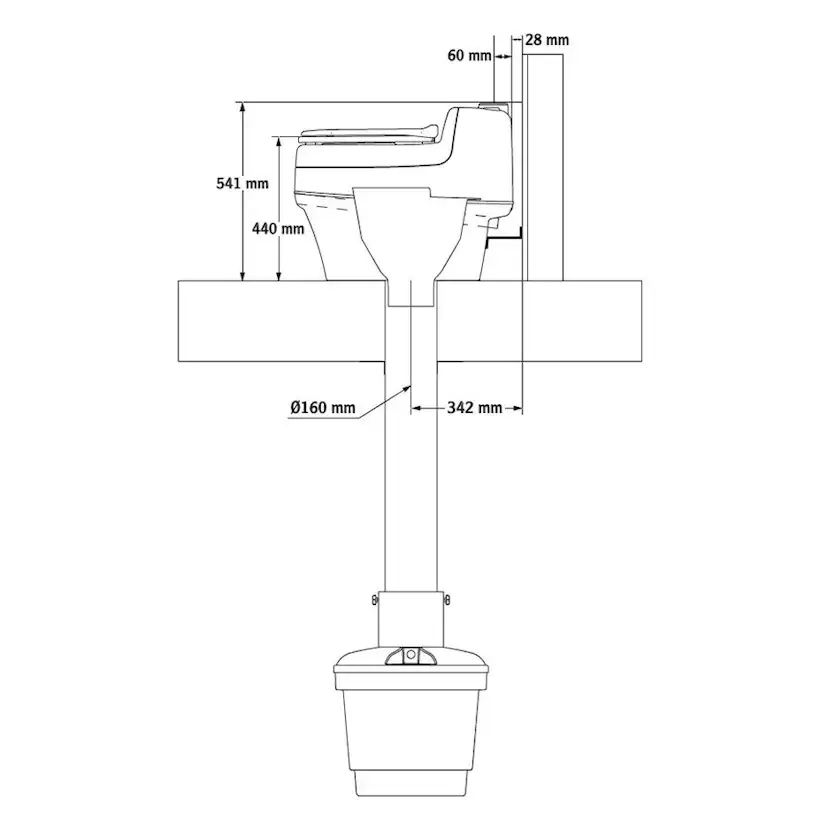 Fritidstoalett Separett Villa För Extern Latrinbehållare