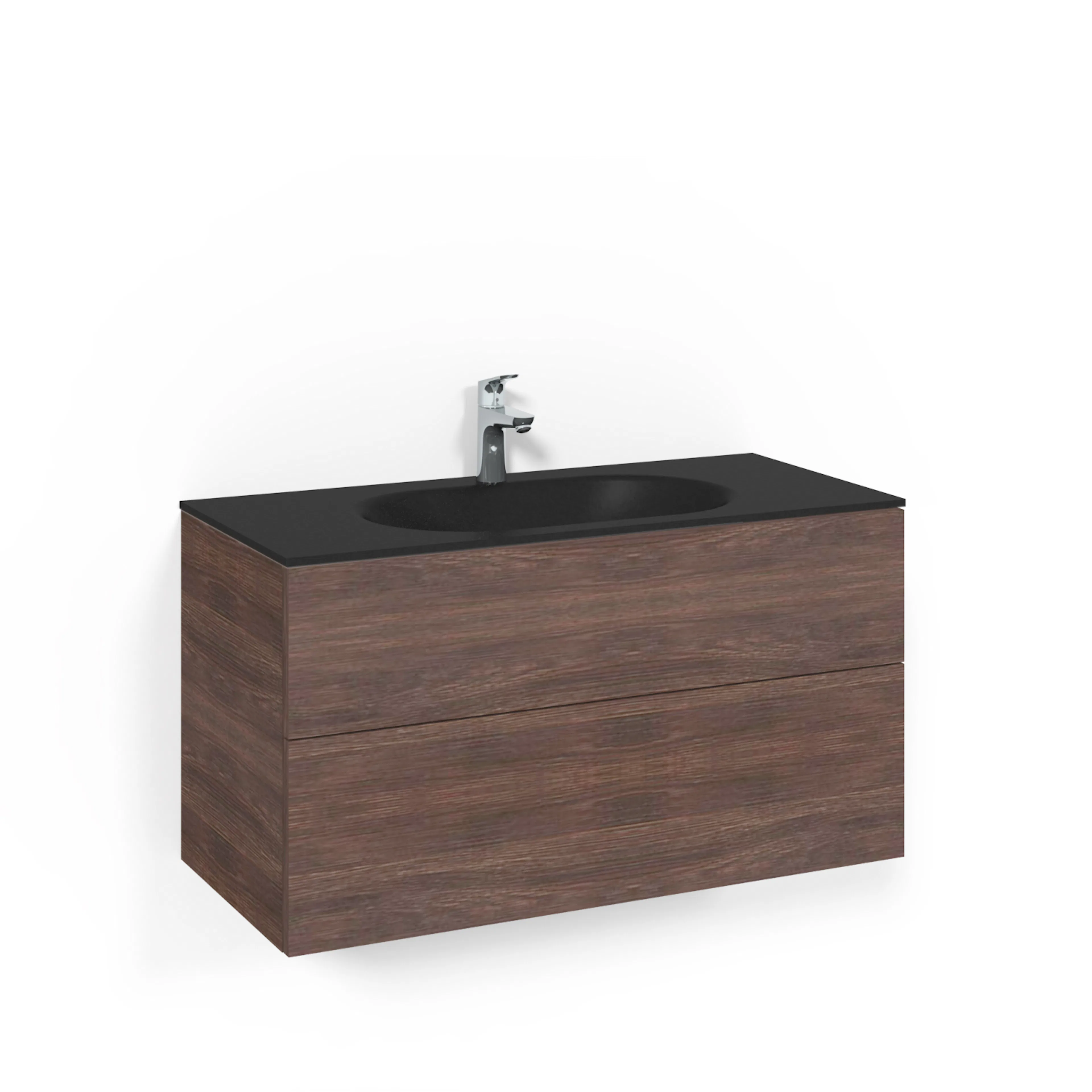 Tvättställsskåp Macro Design Crown Push Open Med Glastvättställ