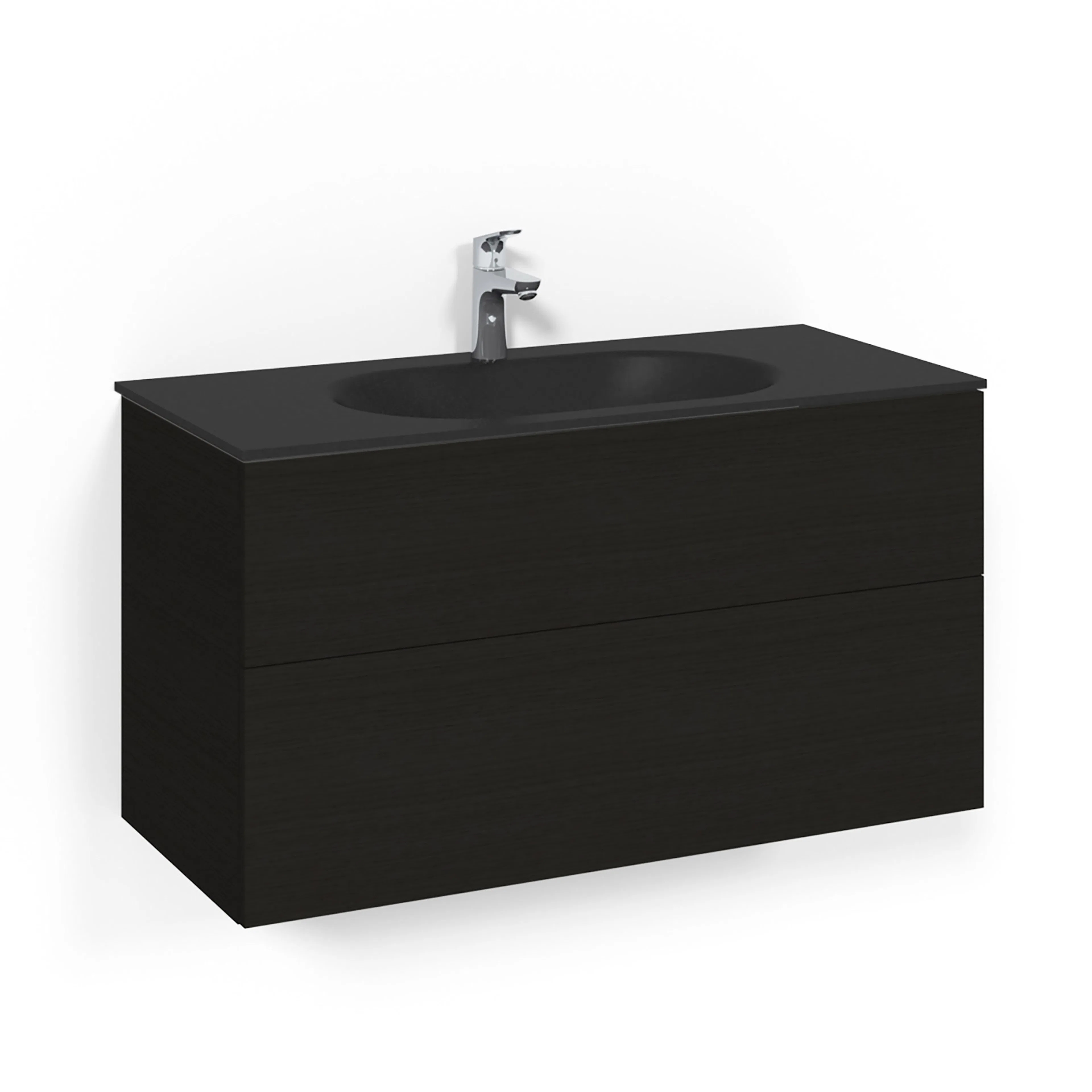 Tvättställsskåp Macro Design Crown Push Open Med Glastvättställ