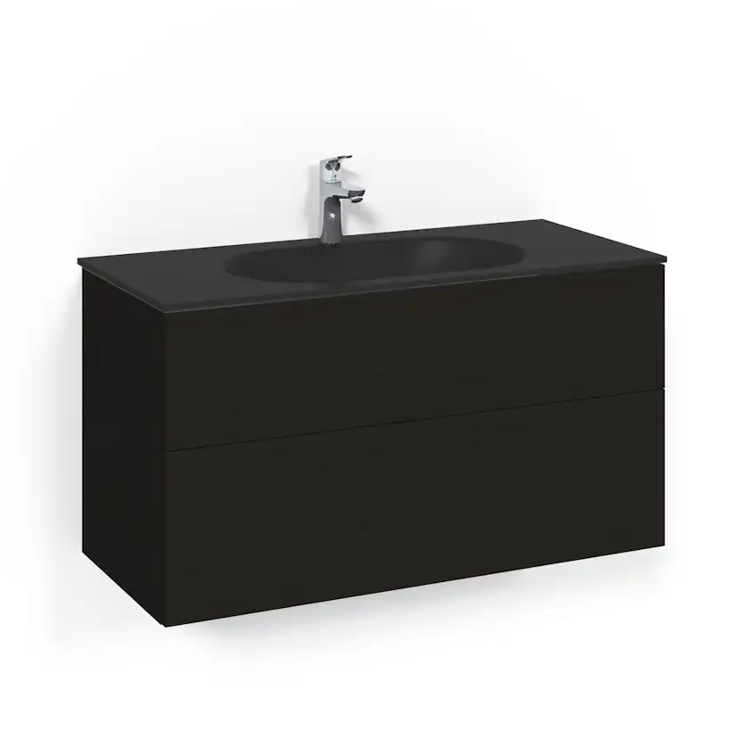 Tvättställsskåp Macro Design Crown Push Open Med Glastvättställ