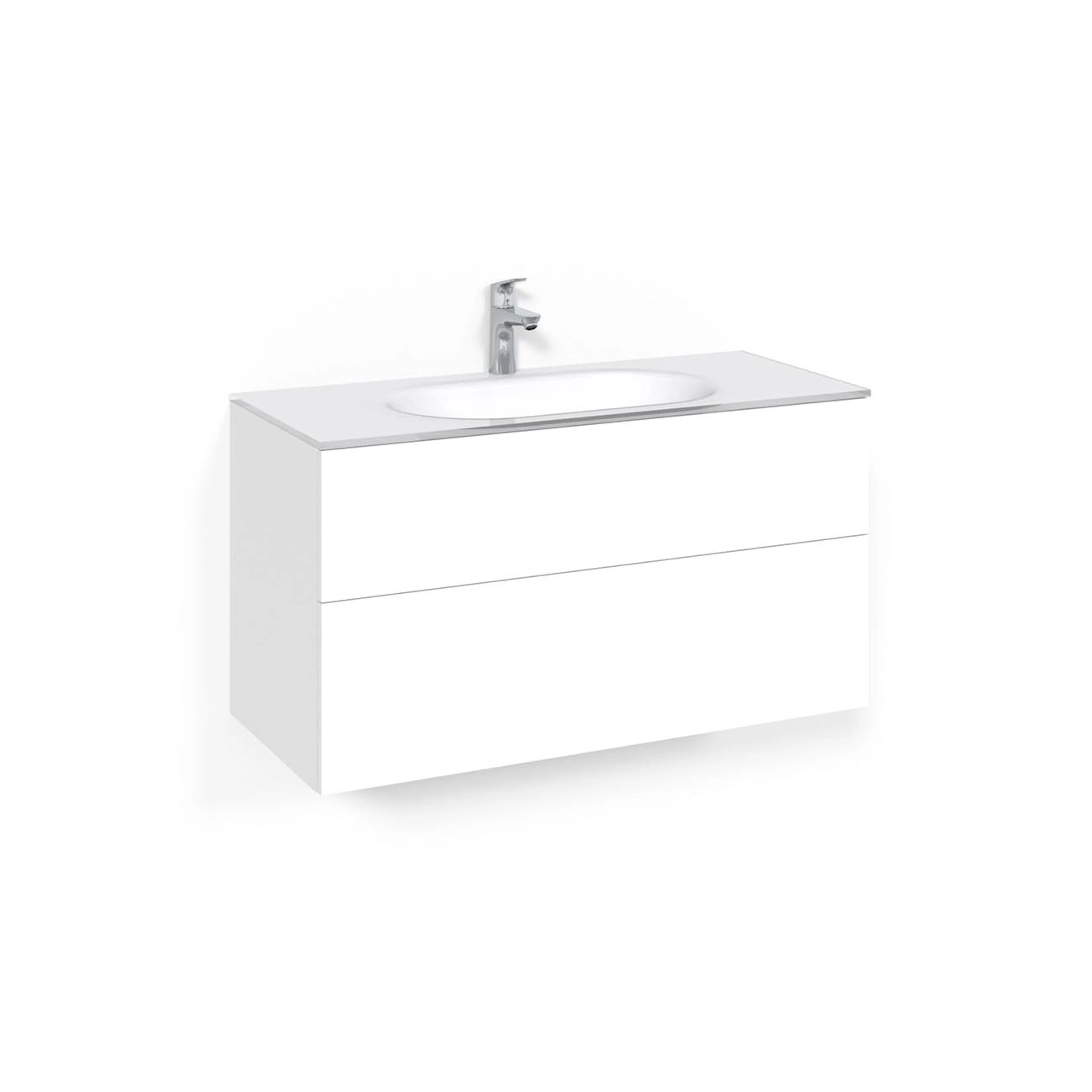 Tvättställsskåp Macro Design Crown Push Open Med Glastvättställ