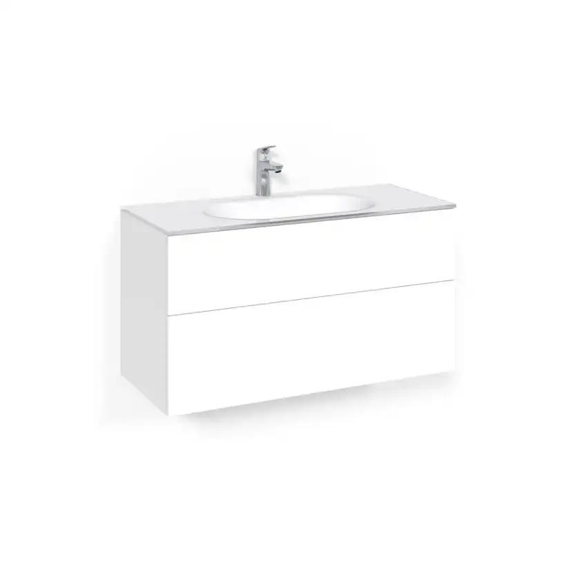 Tvättställsskåp Macro Design Crown Push Open Med Glastvättställ