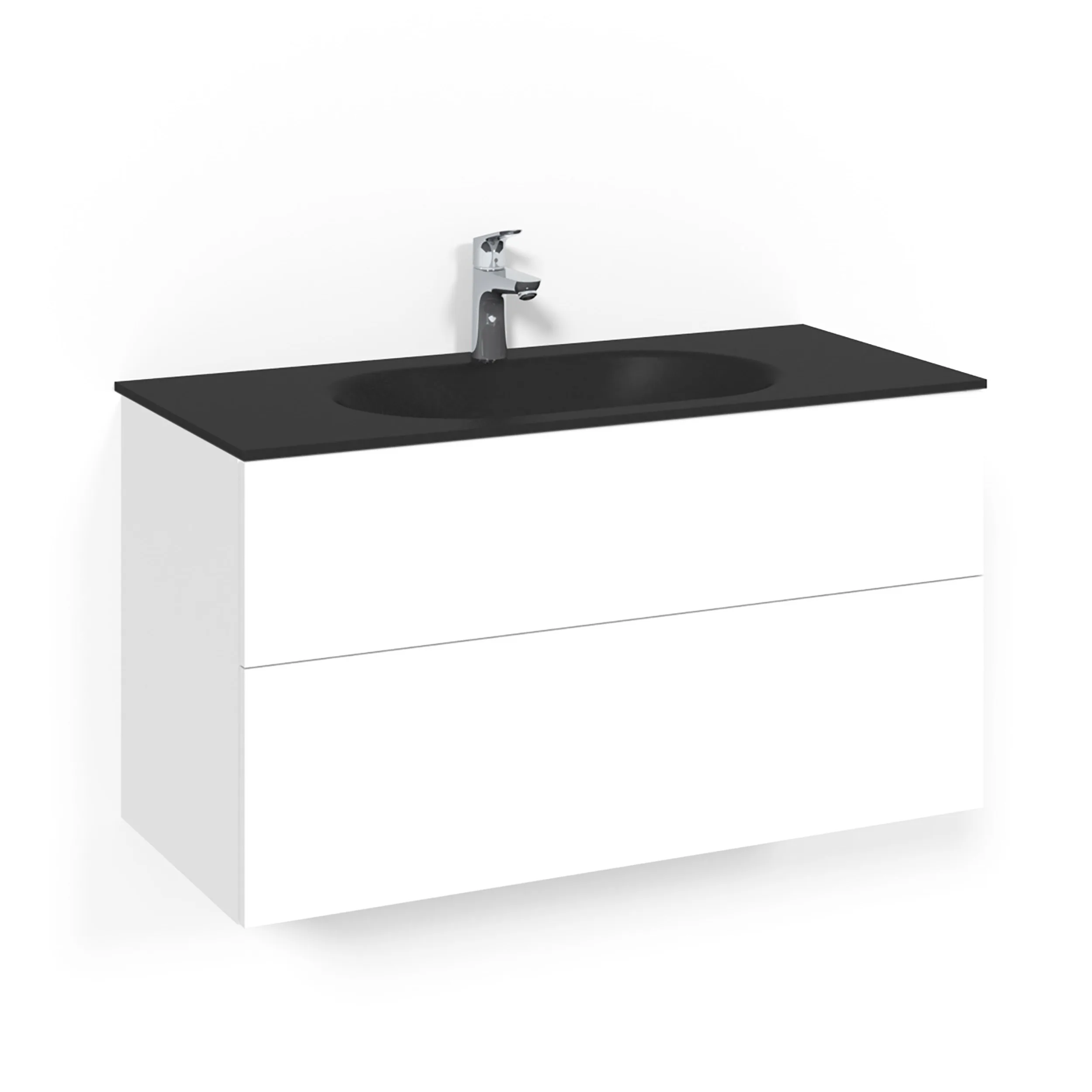 Tvättställsskåp Macro Design Crown Push Open Med Glastvättställ