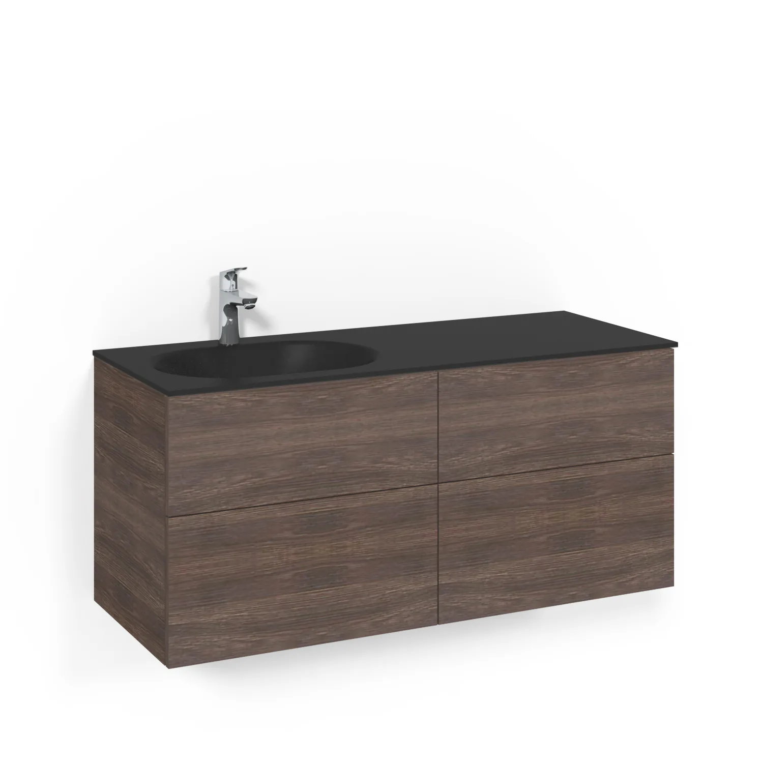 Tvättställsskåp Macro Design Crown Push Open Med Glastvättställ